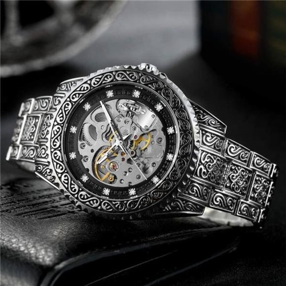 Men’s Luxury Carved Skeleton Watch